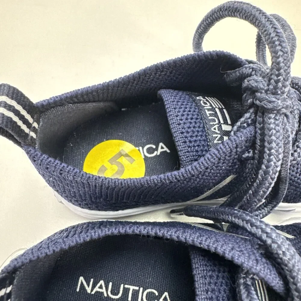 Baby Toddler Boys Size 5 NAUTICA Navy Blue Lace Shoes Breathable Sailboat